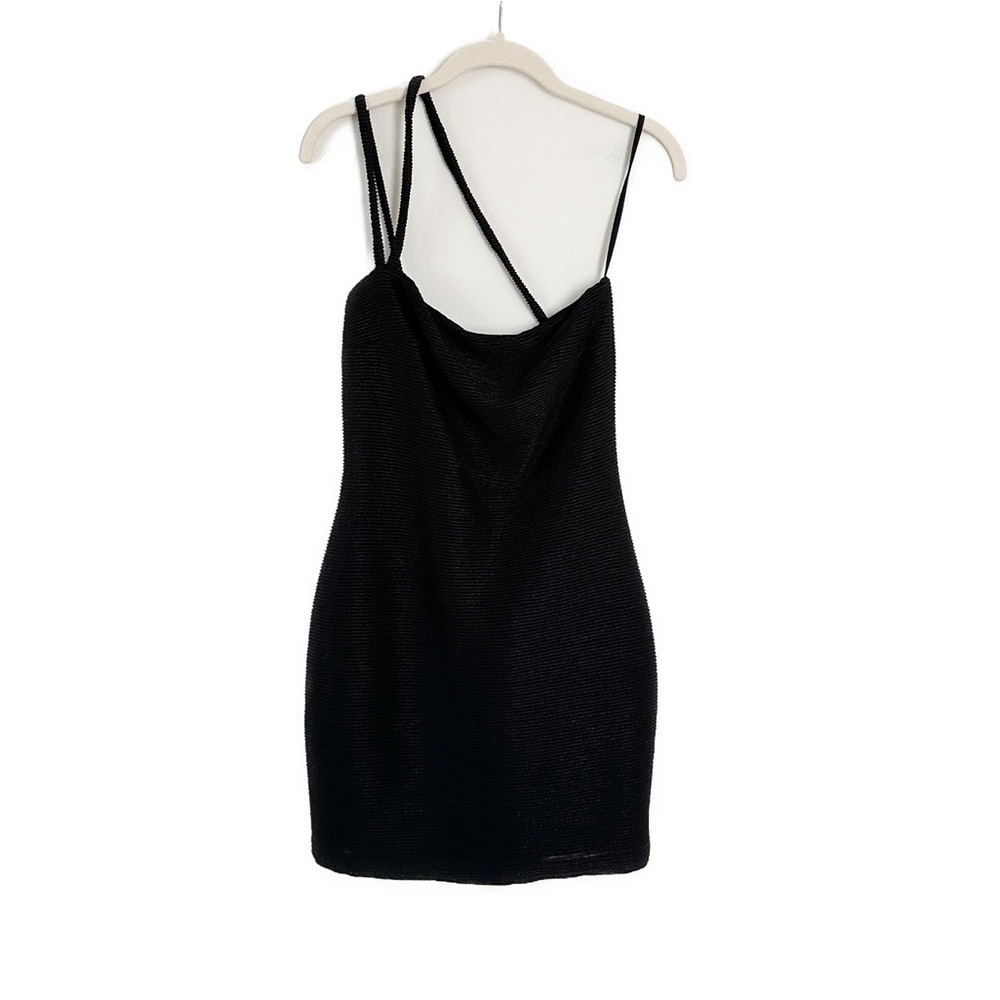 NEW Rumer Black Ribbed Penelope Mini Dress Size Medium - Picture 5 of 6